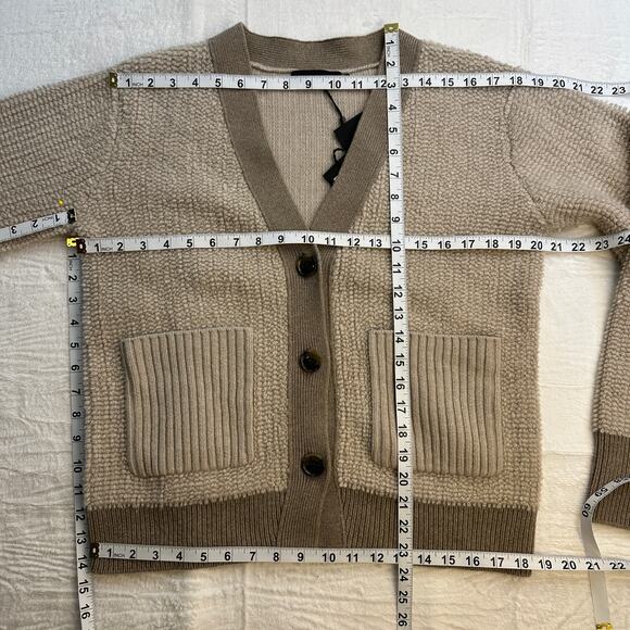 Lisa Yang Sonia Cardigan Sweater Sand Mole Bouclé Knit Cashmere Sz 1 S / M $890 - Picture 15 of 16